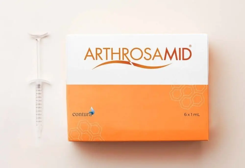 Boîte d'Arthrosamid et seringue d'injection